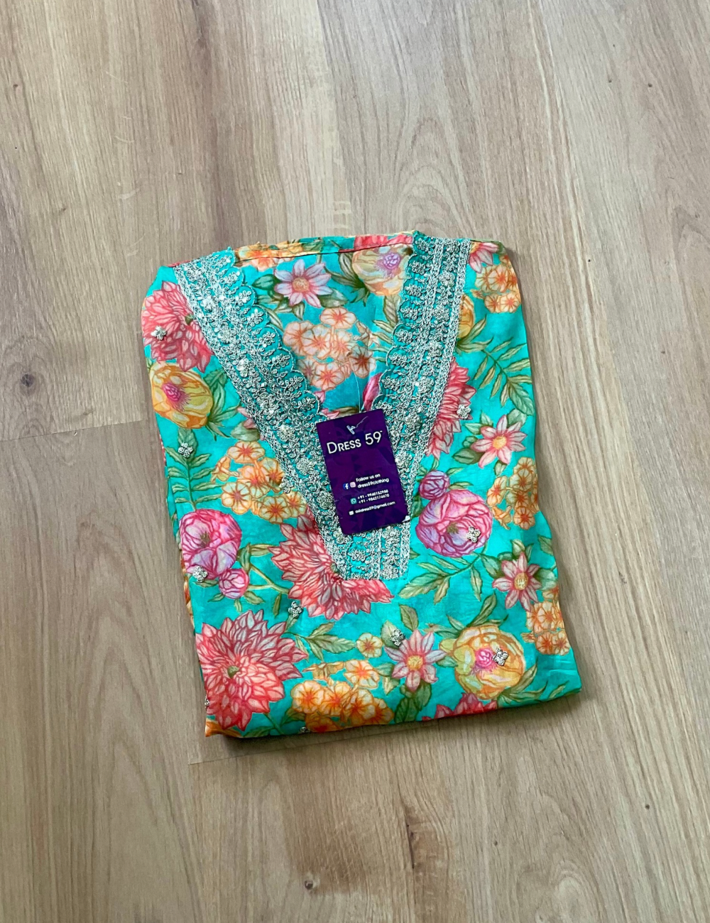 Soft Organza Floral Printed Designer Semi Stitched Salwar - Turquoise Green