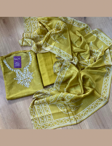 Bandhini Printed Shimmer Silk Semistitched Salwar