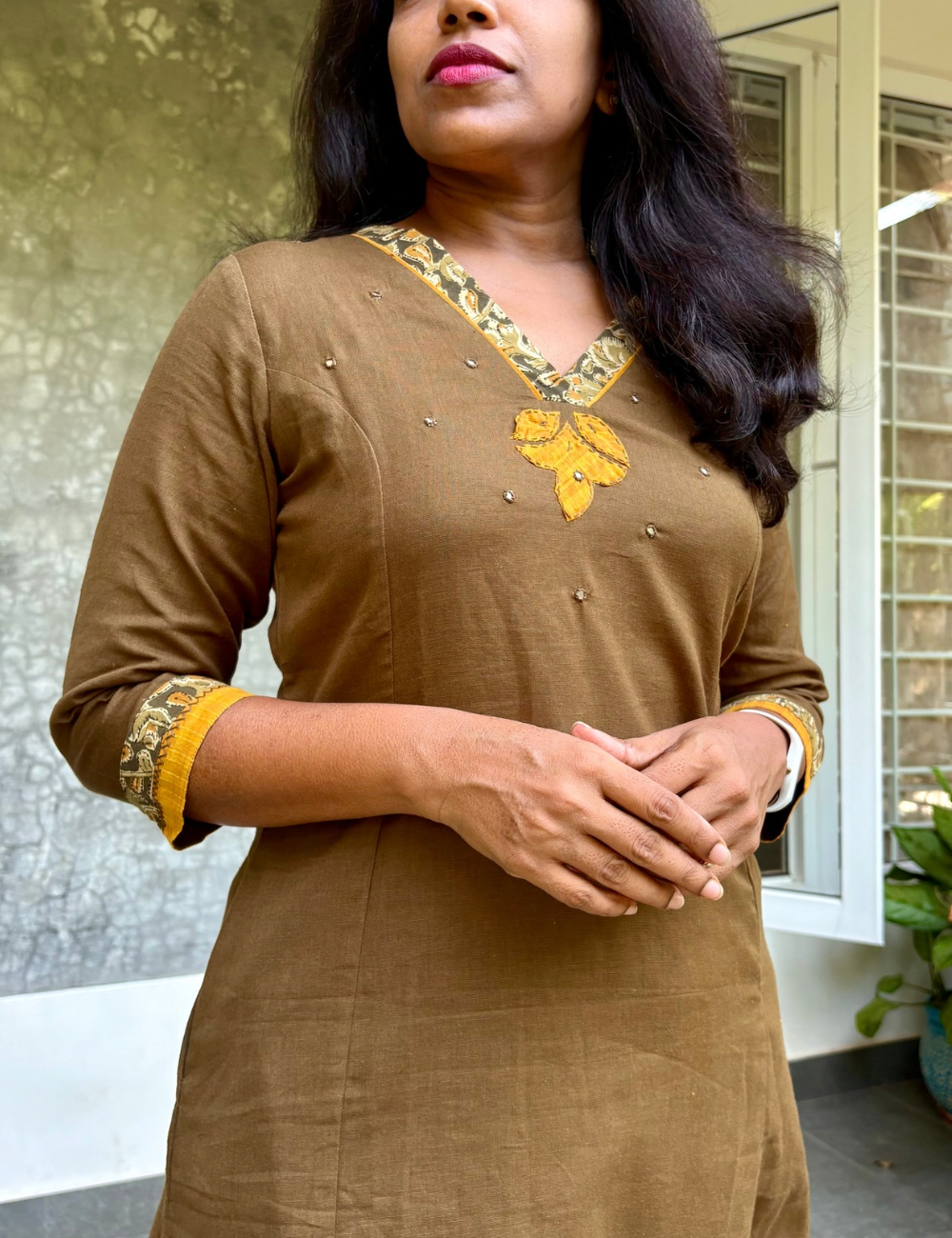 Soft Cotton Straight Cut Kurta - Mehendi Green