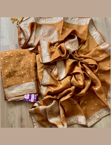 Dola Silk Ethnic Designer Unstitched Salwar - Mustard