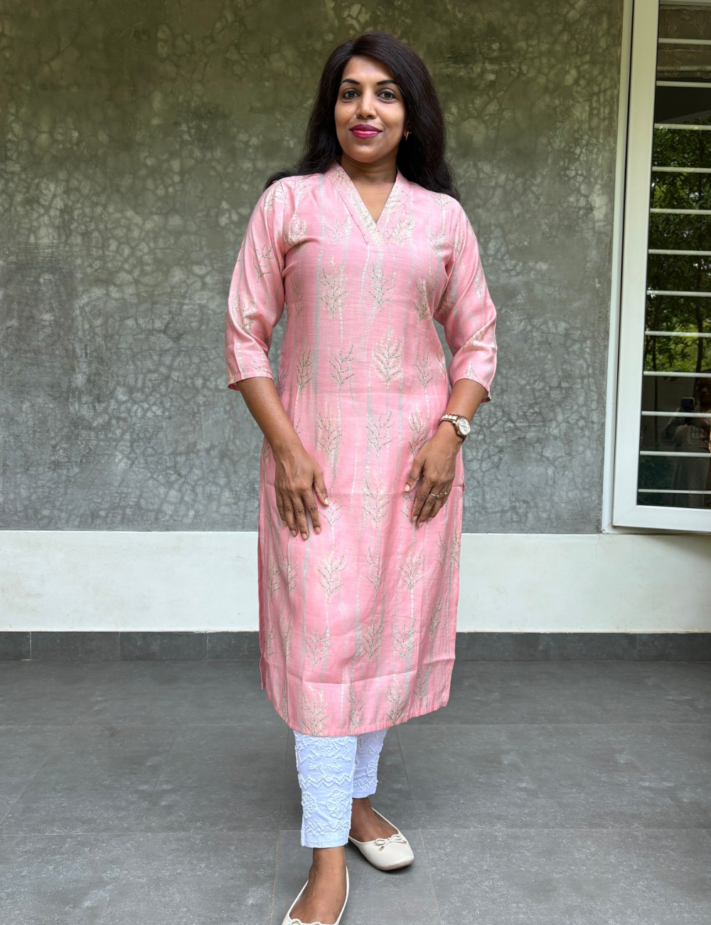 Muslin Silk Straight Cut Kurta - Peach