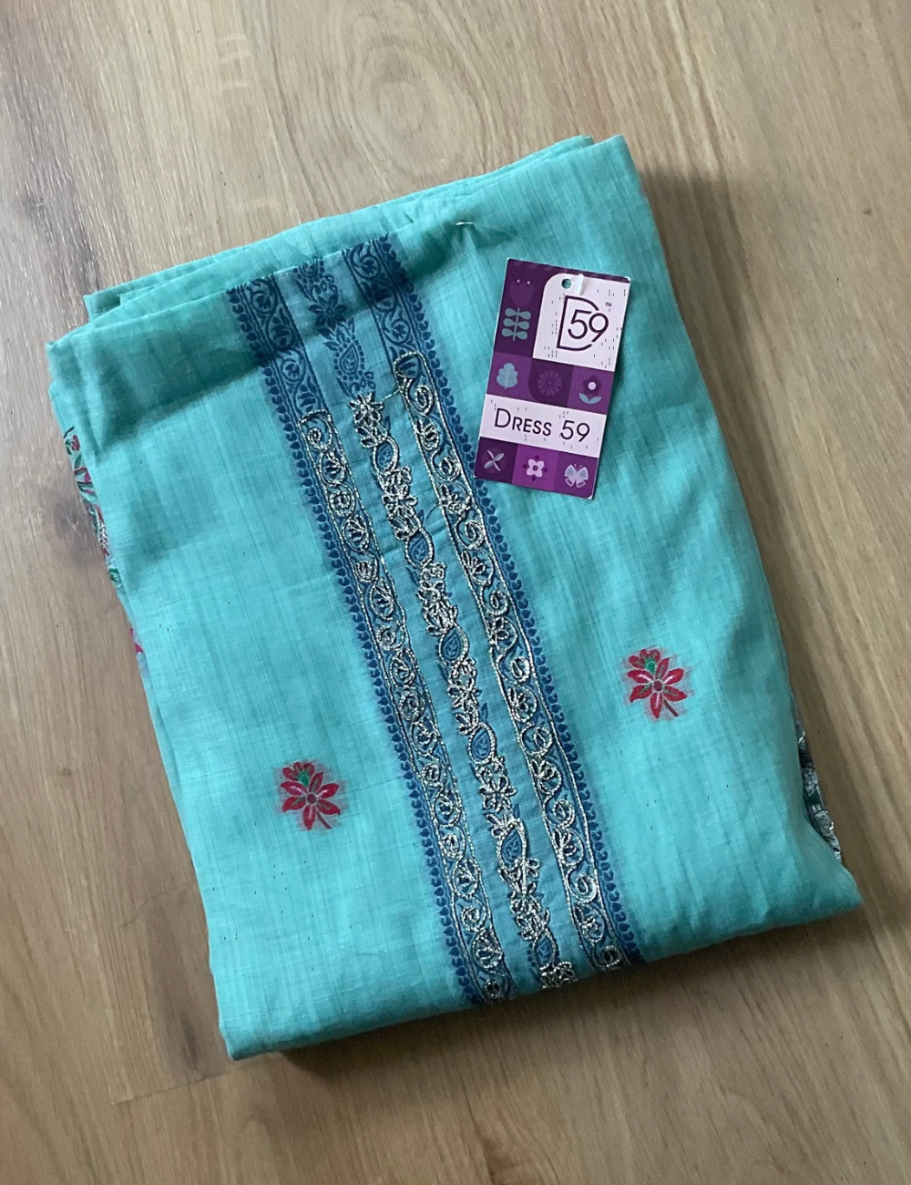 Jamdhani Cotton Designer Unstitched Salwar with Elephant Prints - Sea Green