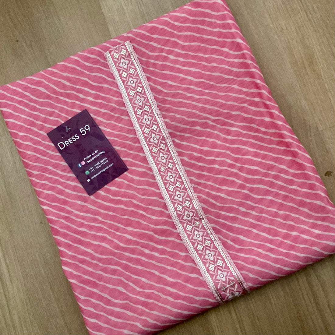 Chanderi Silk Floral Patch Worked Unstitched Salwar - Pink