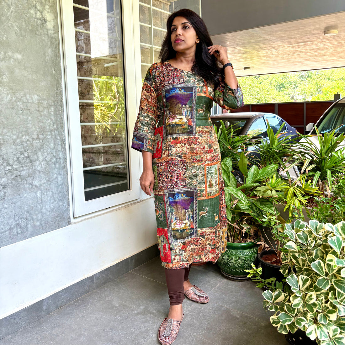Pitchwai Printed Straight Cut Kurta - Multi
