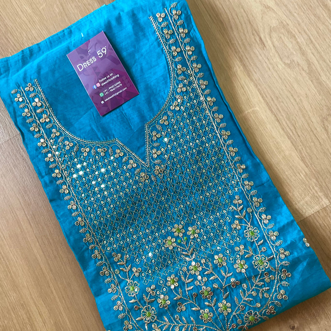 Silk Cotton Printed Unstitched Salwar - Brown