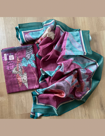 Semi Raw Silk Designer Unstitched Salwar – Deep Wine