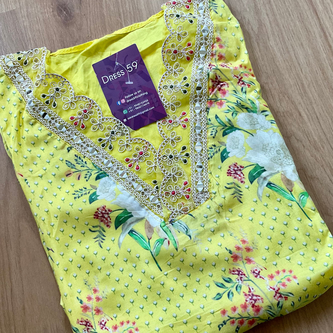 Muslin Silk Designer Semi Stitched Salwar - Lemon Yellow