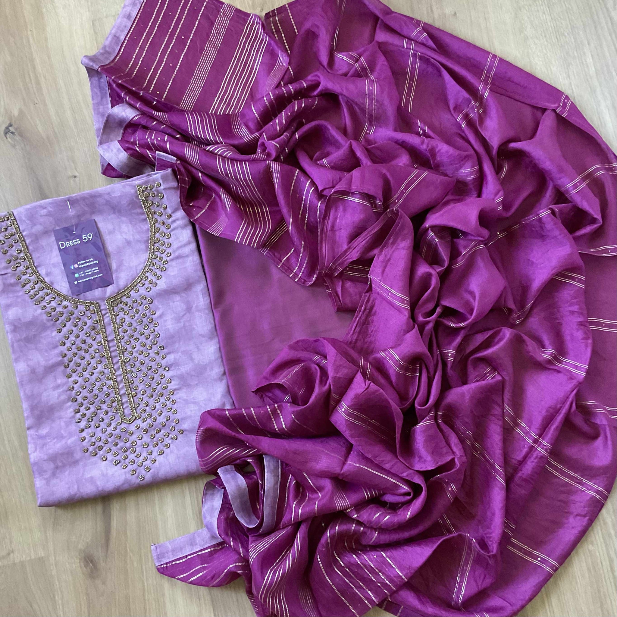 Purple Tissue Cotton Unstitched Salwar