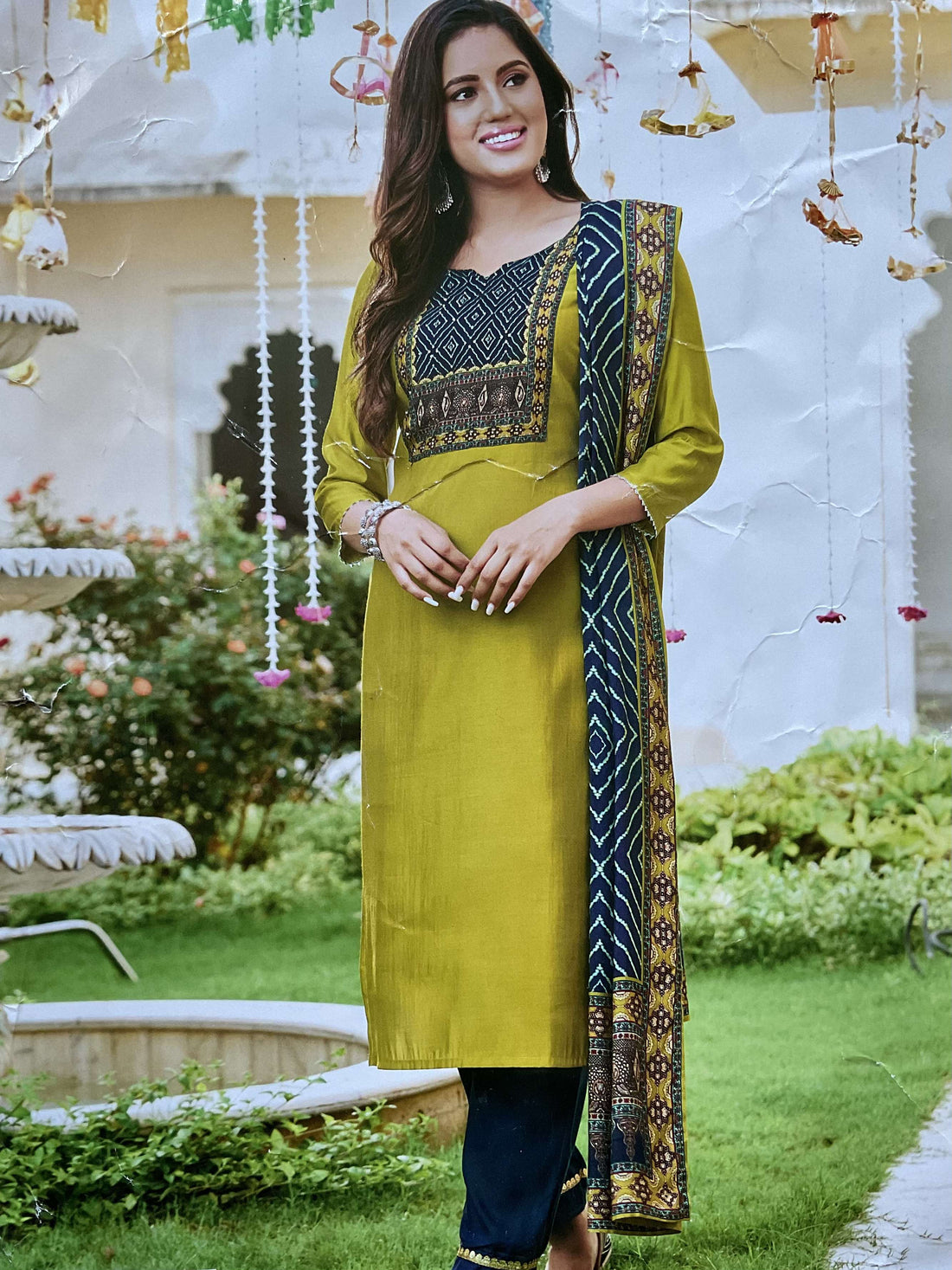 Ethnic Printed Muslin Silk Unstitched Salwar