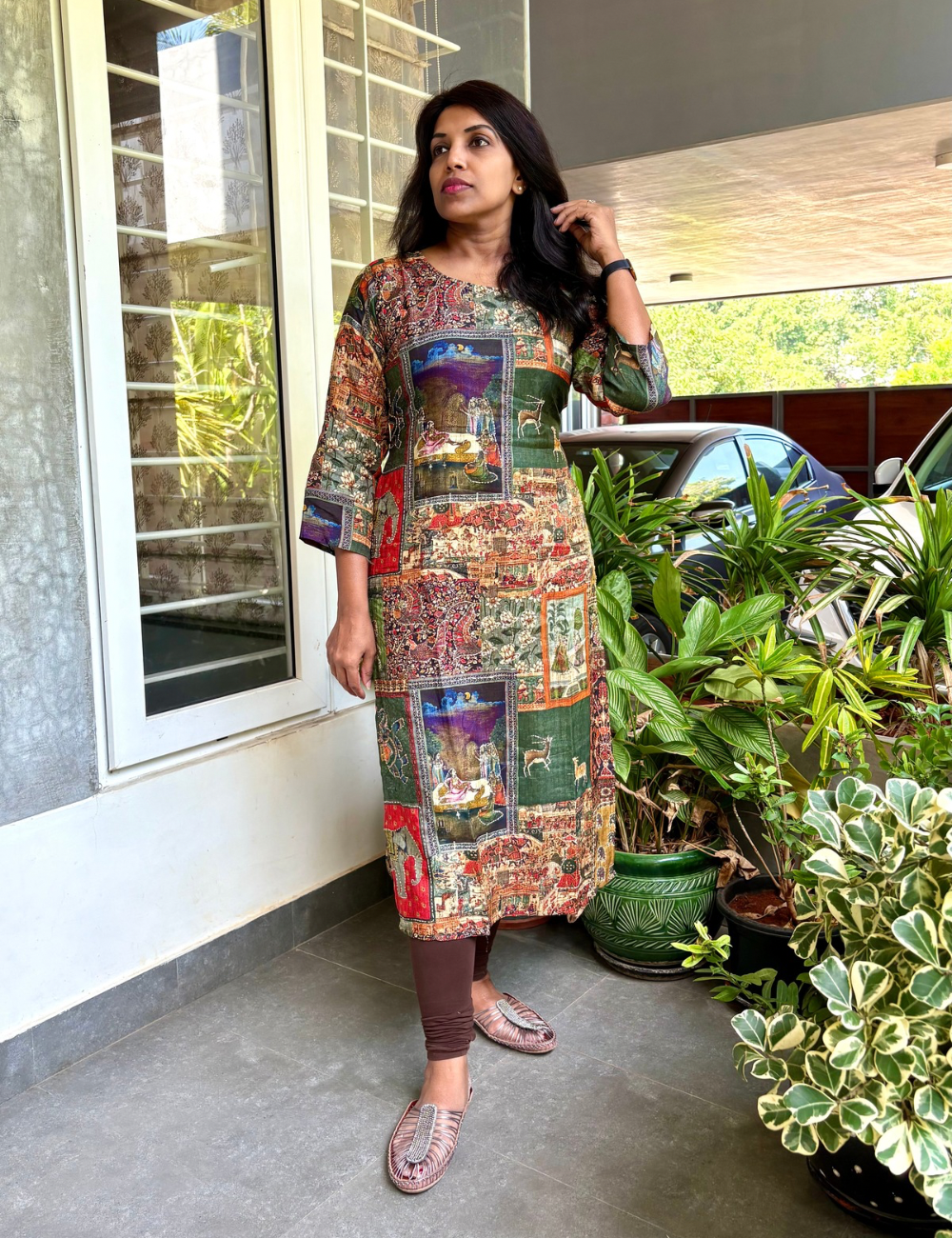 Pitchwai Printed Straight Cut Kurta - Multi