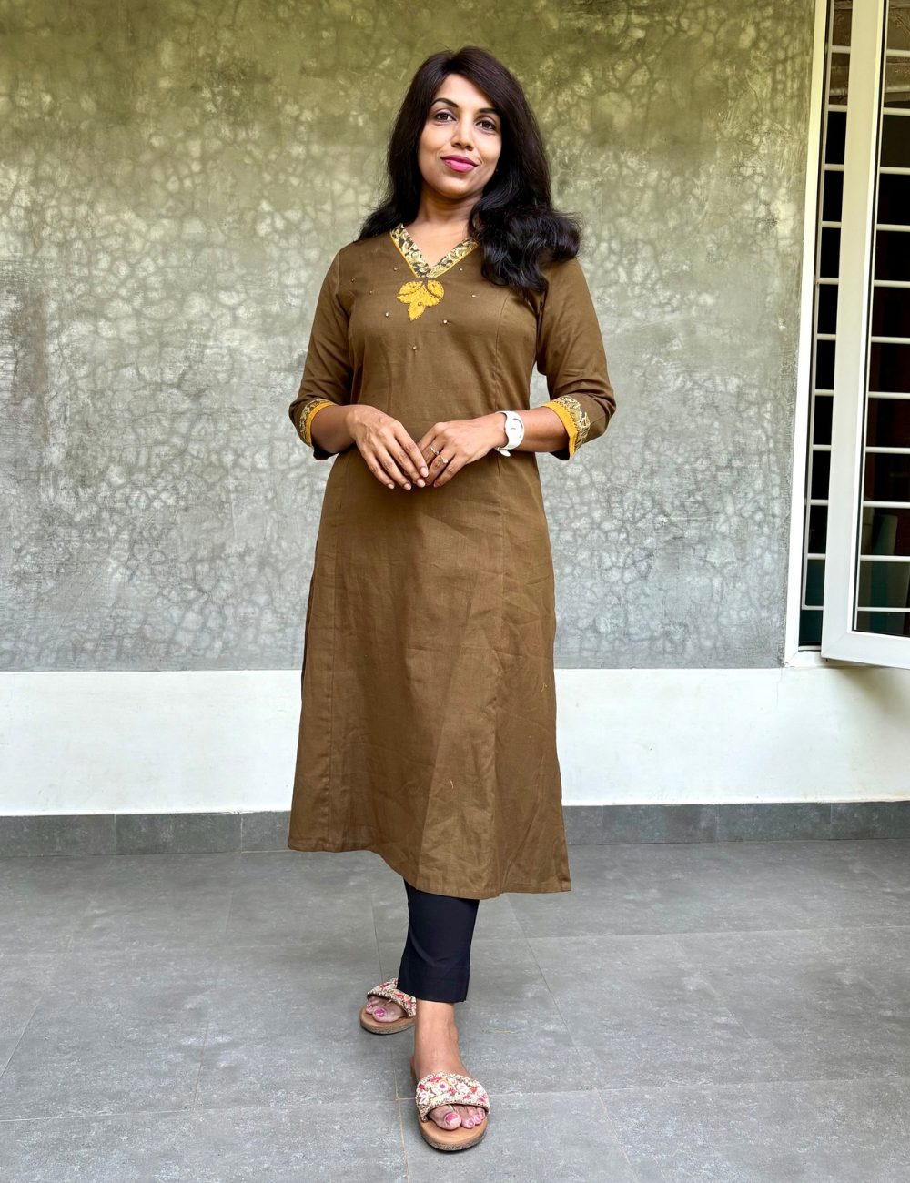 Soft Cotton Straight Cut Kurta - Mehendi Green